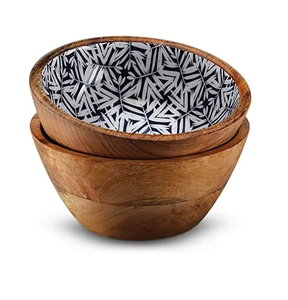 Cuenco para servir fideos Diseño atractivo Cuenco de diseño impreso de madera Diseño superior de calidad admirable al precio más bajo - Product Image 6