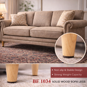 Pied de meuble conique minimaliste en bois massif robuste pour canapé, table, lit, chambre à coucher, finition bois clair, qualité supérieure, OEM - Product Image 2