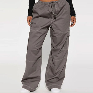 Pantalones Cargo Utilitarios para Mujer, Cintura Alta, Casuales, con Bolsillos Grandes - Product Image 3