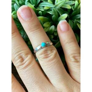 Navajo Handcrafted <b>Turquoise</b> Sterling Silver <b>Ring</b> Size 6.5 - Product Image 2