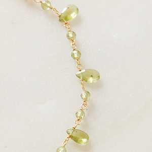 Cuentas de piedras preciosas de peridoto verde natural, cadena corta Nelace para mujer, estilo Wonderf, joyería de Ley 925 sólida, bodas de moda - Product Image 2
