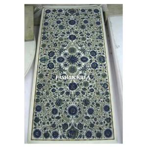 Very Fine Intricate Inlaid <b>Work</b> Dining <b>Table</b> Top White Vietnam Mable Pacchikari <b>Work</b> <b>Table</b> Top Exclusive Handwork Best <b>Table</b> Top - Product Image 1