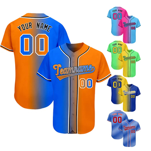 Sublimación Imprimir Nombre y número del equipo Ropa deportiva de hip hop de secado rápido Hombres Mujeres Niños Camisetas de béisbol personalizadas - Product Image 1