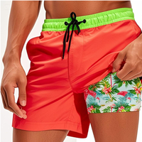 Trajes de Baño Casuales para Hombre, Ecológicos, con Forro de Compresión 2 en 1, Shorts de Playa de Secado Rápido con Bolsillos