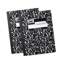 Cuaderno de composición personalizado con impresión de mármol, cuaderno cosido con renglones anchos y logotipo personalizado