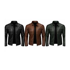 Chaqueta de Cuero para Hombre, Nueva Moda, Chaqueta de Cuero Cortavientos, Gran Venta - Product Image 5