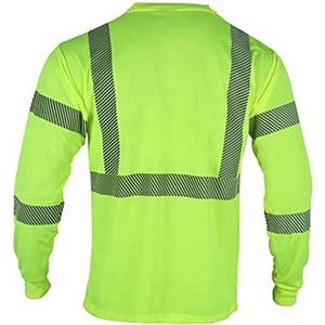 Camisetas de Seguridad Reflectantes de Manga Larga, Tipo R Clase 3, Transpirables, de Poliéster, con Logotipo Personalizable, Malla de Alta Visibilidad para Trabajo - Product Image 2