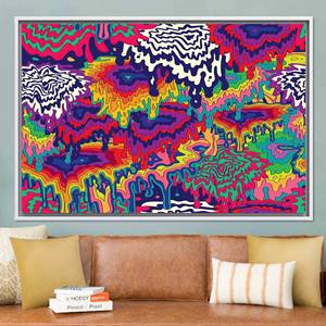 Psychedelic Stain Canvas Print: Bold Modern Wall Decor,WHITE <b>FRAMED</b> CANVAS - Product Image 1