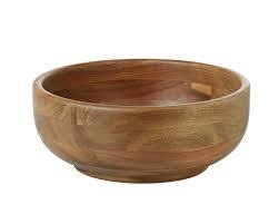 Bol à fruits en bois naturel, bol décoratif sur piétement en bois d'acacia massif, grand saladier sur pied, décoration pour la maison et la cuisine, prix bas - Product Image 2