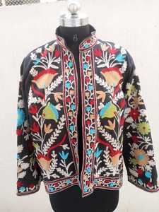 แจ็กเก็ตฤดูหนาวสำหรับผู้หญิงผ้าคอตตอนแท้ปักด้วยมือขนาดฟรีไซส์ - Product Image 4