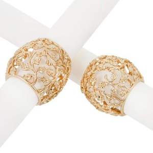 Rond de serviette en laiton or poli métal acier inoxydable Design Simple artisanat indien élégant accessoire de table à manger - Product Image 4