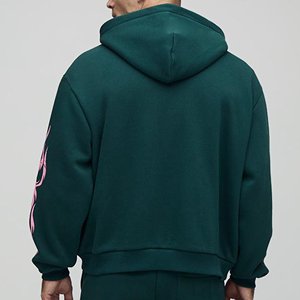 Chándal de Hombre con Capucha y Logotipo Impreso en Verde, Diseño 2 en 1, Estilo Urbano, Transpirable, para Invierno, Venta al Por Mayor - Product Image 4
