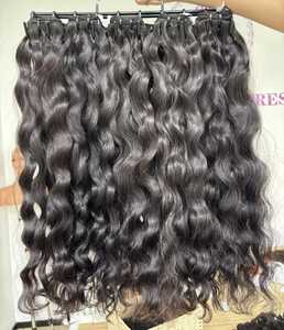 Extensions de cheveux indiens Remy bouclés, tissage double machine, cheveux humains vierges bruts, cuticules alignées, lisses comme des baguettes, double épaisseur - Product Image 3