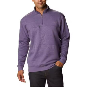 Customized Logo <b>Half</b> <b>Zip</b> Cotton <b>Sweatshirt</b> Quick Dry Winter Basics Solid Pattern Casual Style Windproof and Windproof - Product Image 1