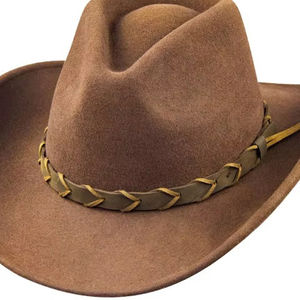Sombrero Vaquero Occidental con Logotipo Personalizado |   Sombrero Vaquero de Fieltro Premium para Hombre y Mujer |   Fabricante a Granel OEM ODM Pakistán - Product Image 5