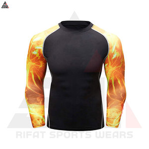 Culturismo de alta calidad 220g camisas de compresión de poliéster para ropa deportiva Unisex precio transpirable de secado rápido - Product Image 4