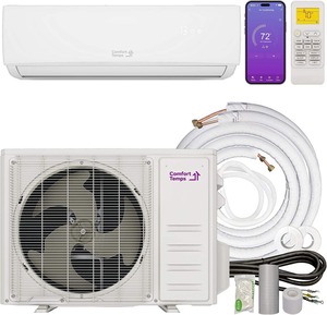 Système de climatisation/chauffage mini-split original 18000 BTU/220V, silencieux et confortable, avec WiFi et kit d'installation facile complet - Product Image 1