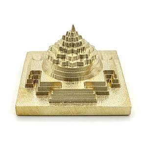Maha Meru Shree Yantra, Latón Chapado en Oro 3D, Hecho a Mano, Corte Preciso, Recuerdo, Disponible en Tamaños de 1.5x1.5, 3x3 y 5x5 Pulgadas - Product Image 1