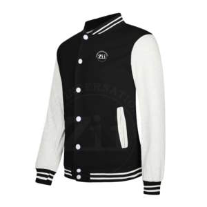 Nueva moda de los hombres Varsity Letterman chaqueta con cuello en V capucha de lana logotipo personalizado Impresión de talla grande chaqueta de Bombardero - Product Image 1