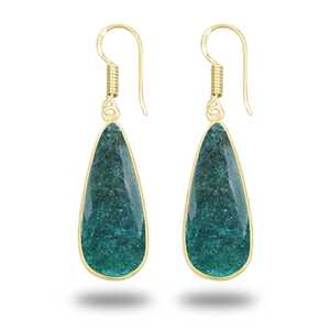 Nouveauté 2026 Boucles d'oreilles en aventurine Boucles d'oreilles en laiton plaqué or Luxe Boucles d'oreilles uniques authentiques pour femmes au meilleur prix - Product Image 6