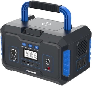 Station d'alimentation portable de qualité, neuve, 1000 watts (2000 watts en crête), batterie lithium-ion, solution silencieuse et légère pour la maison - Product Image 1