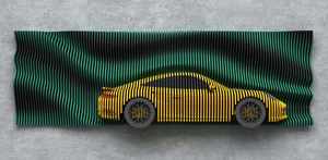 CNC Parametric Wavy Wood Cutting Wall Decor Unique Art Deco Design 58 Files <b>Wooden</b> <b>Car</b> Model for Hanging for Birthday - Product Image 6