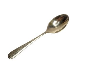 ด้ามจับลายนูนครึ่งทองเหลืองสีทองพร้อมด้ามปลายผึ้งช้อนของหวานออกแบบสำหรับร้านอาหารงานแต่งงานโดยงานฝีมือ HF - Product Image 3