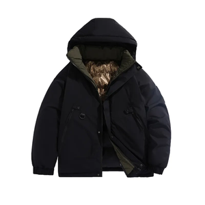 Chaqueta de esquí de burbuja gruesa de poliéster Chaqueta cálida a prueba de viento e impermeable para exteriores para hombres - Product Image 1