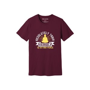 Camiseta de algodón 100% con estampado de temas de Buda, estilo informal, 12 opciones de color, 160-180, colocación de diseño personalizable GSM pesado - Product Image 3