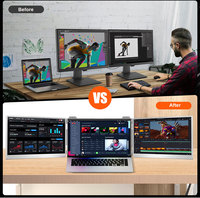 Monitor de Juegos HDR de Pantalla Triple Extensible de 13.3, 14 y 15.6 Pulgadas, IPS, Táctil Capacitiva, Nuevo, con Altavoces Integrados