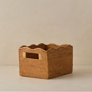 Panier de rangement carré en rotin avec poignée Organisateur fait main pour la décoration de la maison du Vietnam - Product Image 3