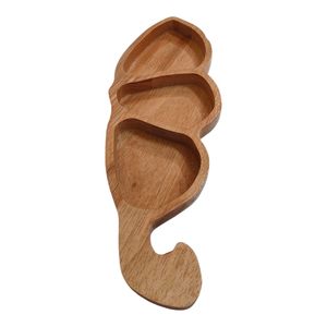Bandeja de Madera en Forma de Guisante, Hecha a Mano, de Madera Natural Pulida, Duradera, Portátil, Ecológica, de Uso Versátil - Product Image 4