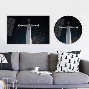 Impresión en lienzo de espada samurái: arte moderno de pared en vidrio templado, arte en vidrio templado - Product Image 1