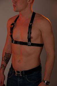 สายรัดหนังแท้สำหรับผู้ชาย MHS-0022รัดหน้าอกกางเกงทำมือ - Product Image 3