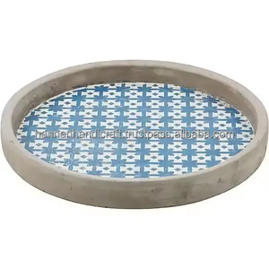 Plateau de service en tissu avec incrustations d'os modernes, taille personnalisable et design décoratif pour la maison, la cuisine, les mariages et Diwali - Product Image 3