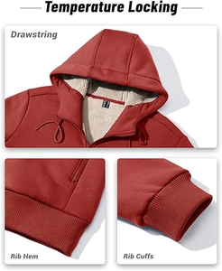 Sudaderas con capucha directas de fábrica para hombre, gran oferta, sudaderas con cremallera con característica anticontracción, poliéster/algodón de gran tamaño para invierno - Product Image 3