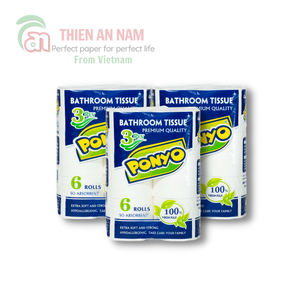 Ocean Fresh Eco Soft Papel higiénico de bambú de 2 capas Rollo biodegradable con estampado de puntos lisos Nueva opción ecológica - Product Image 1