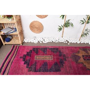 พรมตุรกีขนาด 2.8x11.8 ฟุต, พรมวินเทจแบบ Runner, พรมลายพรางสีแดง - Product Image 5