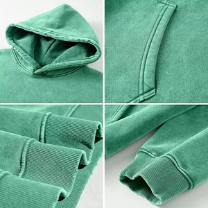 Sudadera con capucha desgastada para hombre, transpirable, 100% de algodón, estampado lavado ácido Vintage, informal, talla XS con hombro caído - Product Image 5