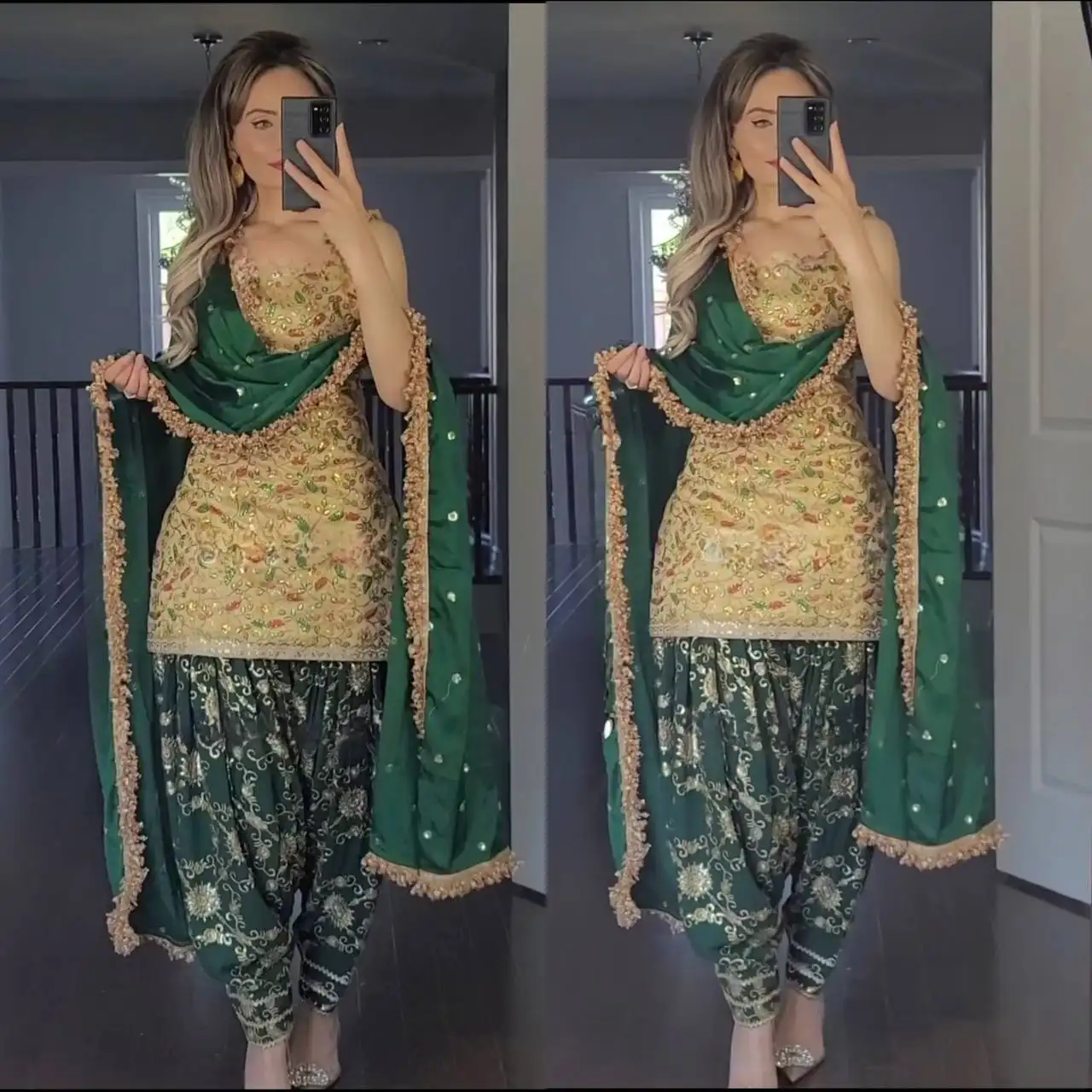 Nuovo design indiano abito tradizionale full length e stile pakistani e indiano con abito dupatta lavorato vestito salwar in lo