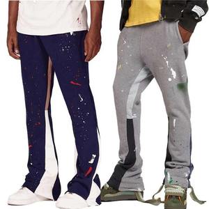 Sweat à capuche vintage personnalisé de haute qualité délavé à l'acide pantalons empilés pantalons évasés survêtement survêtement de jogging pour hommes lourds - Product Image 5