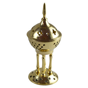 Juego de dos varitas de incienso de metal, soporte de varitas de incienso de color dorado y diseño de acabado pulido - Product Image 4