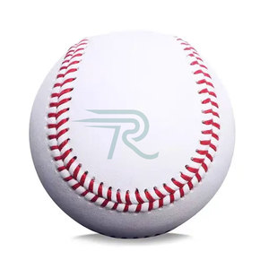 Balles de baseball professionnelles de musculation avec logo imprimé personnalisé en cuir PU PVC pleine fleur en laine et liège - Product Image 1