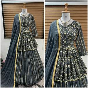 Lehenga Choli-ropa de boda para mujeres, tejido de imitación con bordado de Georgette, a la moda - Product Image 5