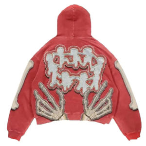 Nouveau Premium Qualité Lavé À L'acide Personnalisé En Détresse Lavé À L'acide Boxy Unisexe Hoodies Surdimensionné Coton Polaire Recadrée Hommes Hoodies - Product Image 4