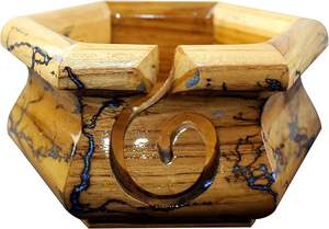 Grand bol en fil de bois en résine Lichtenberg fait à la main Qualité supérieure Qualité supérieure pour le tricot - Product Image 5