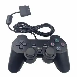 Para PS2 Controlador de juego con cable Gamepad Controlador transparente de vibración única Gamepad Joypad para Sony Playstation PS2 Controller