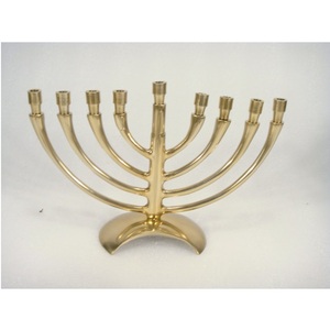 Shining Finished <b>Brass</b> 9 <b>Stick</b> <b>Candle</b> Holder for Home Wedding Party Decorative Item - Product Image 1