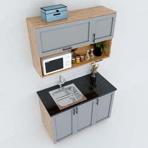 Mini armoire moderne en bois et contreplaqué de 1m2, mobilier de cuisine moderne de haute technologie, modèle compact BTB68012 - Product Image 3