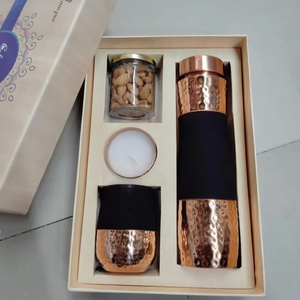 Botella de Agua de Cobre Elegante y Moderna de 1000 ml, Cobre Puro Ayurvédico con Vidrio para la Salud - Product Image 1